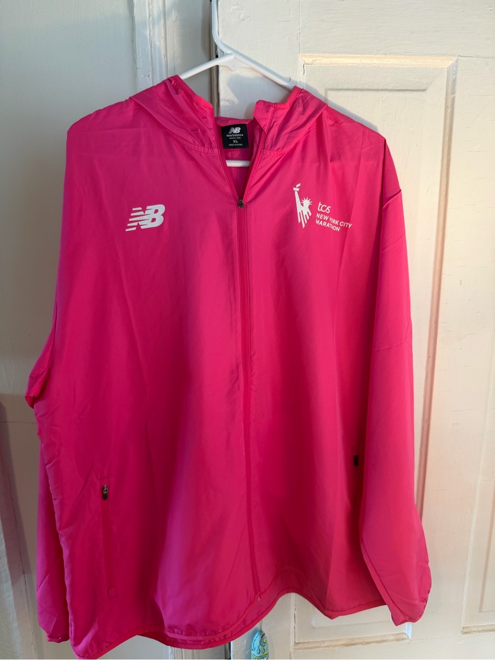 New Balance Hot Pink NY Marathon Windbreaker Jacket